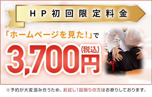 HP限定初回料金：3,700円